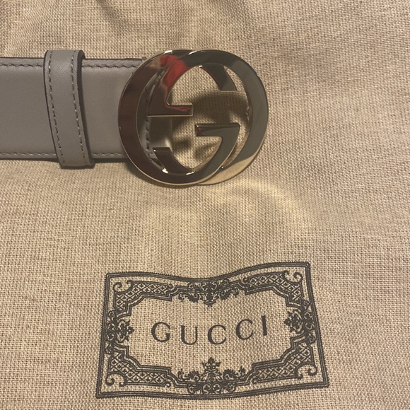 Gucci gray belt.